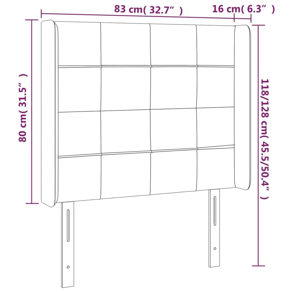 Galvūgalis su LED, rožinės spalvos, 83x16x118/128cm, aksomas