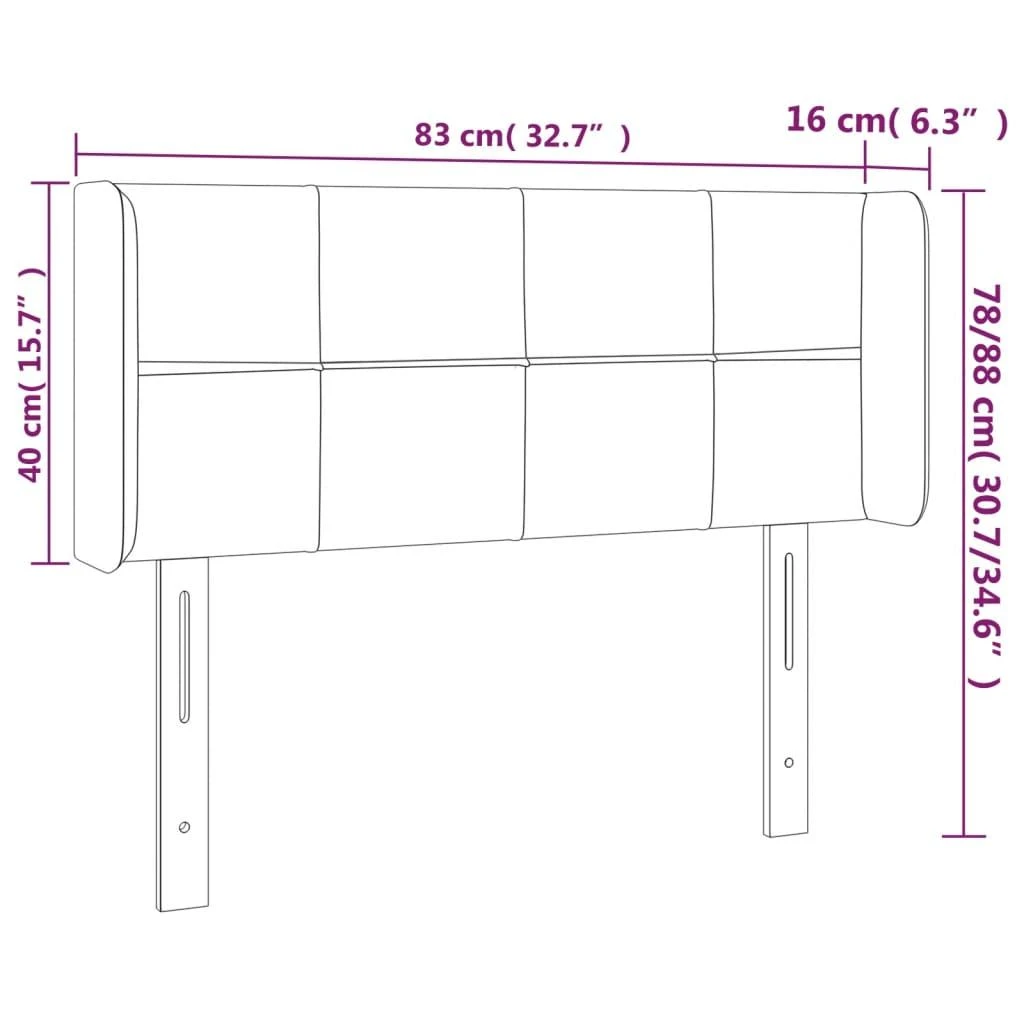 Galvūgalis su LED, rožinės spalvos, 83x16x78/88cm, aksomas