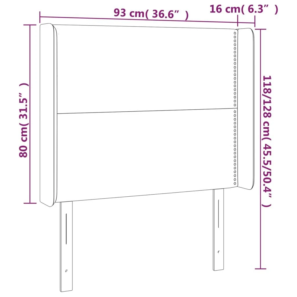 Galvūgalis su LED, rožinės spalvos, 93x16x118/128cm, aksomas