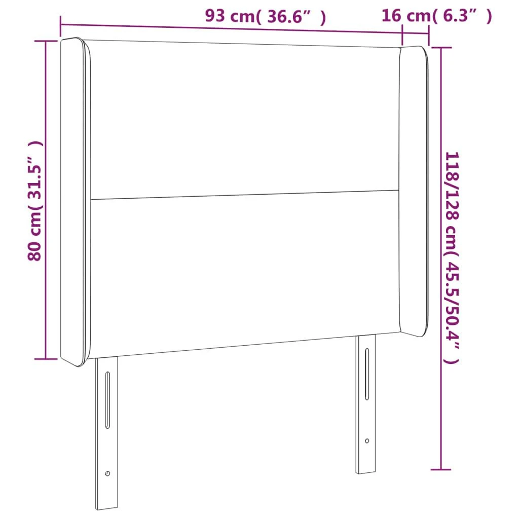 Galvūgalis su LED, rožinės spalvos, 93x16x118/128cm, aksomas
