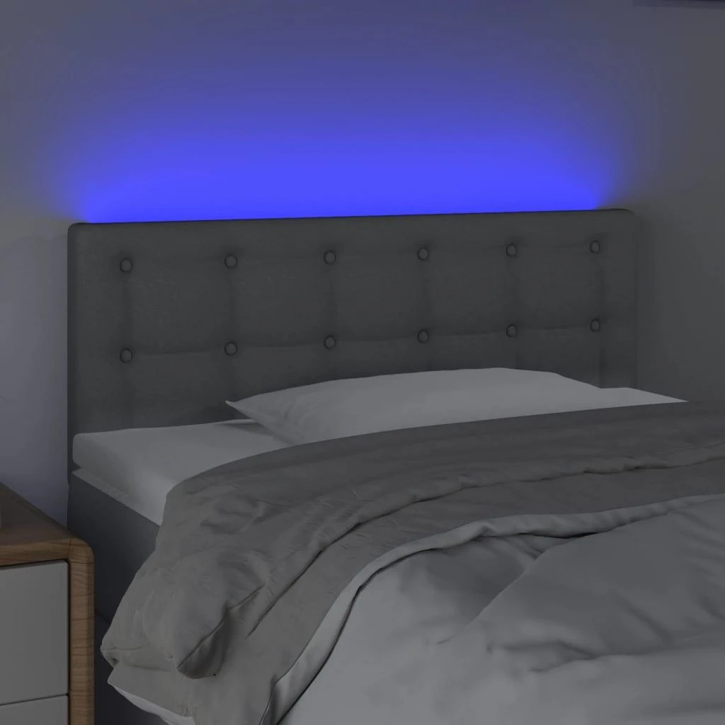 Galvūgalis su LED, šviesiai pilkas, 100x5x78/88cm, audinys