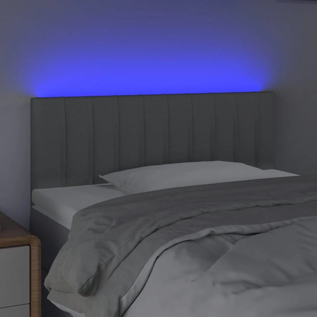 Galvūgalis su LED, šviesiai pilkas, 100x5x78/88cm, audinys