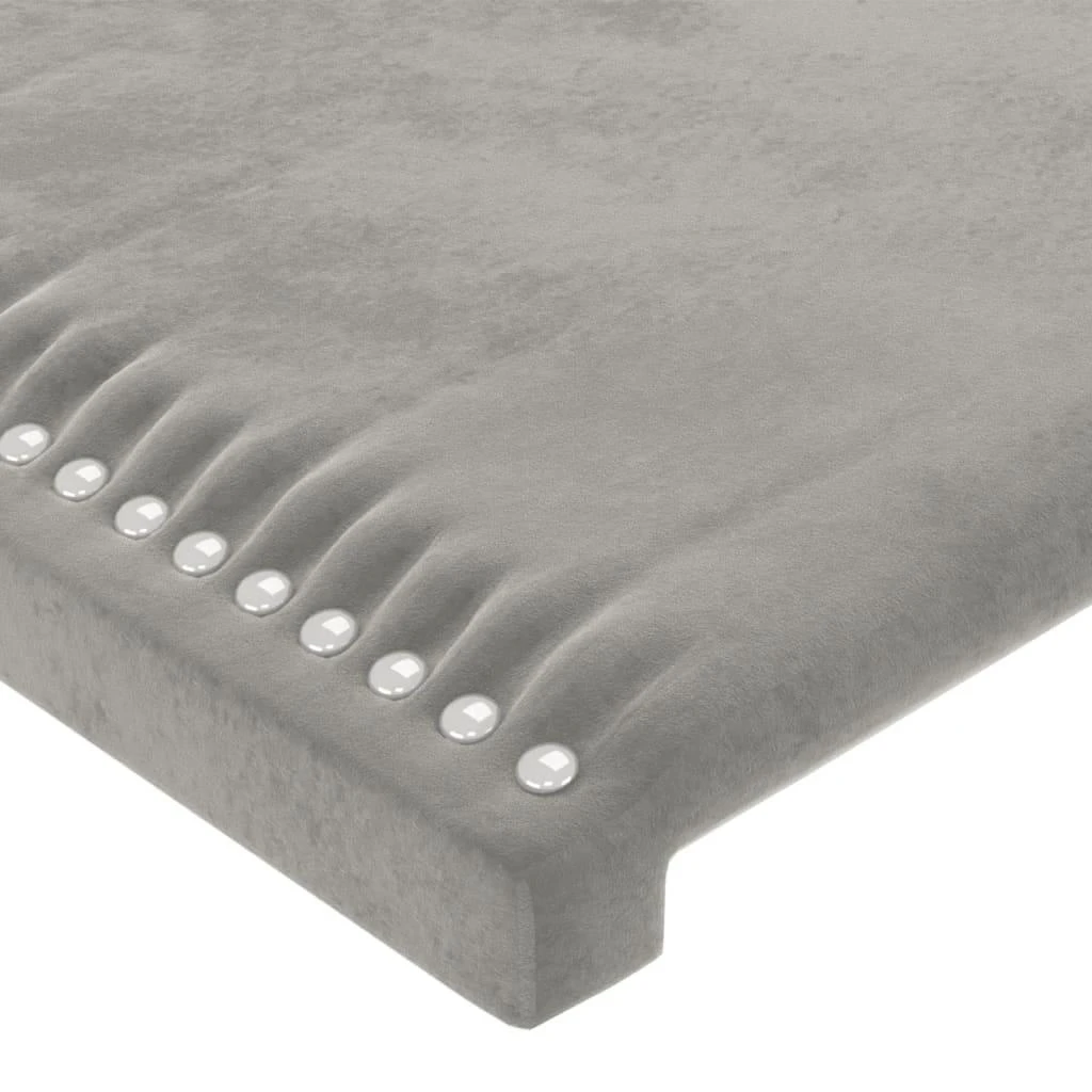 Galvūgalis su LED, šviesiai pilkas, 103x16x118/128cm, aksomas