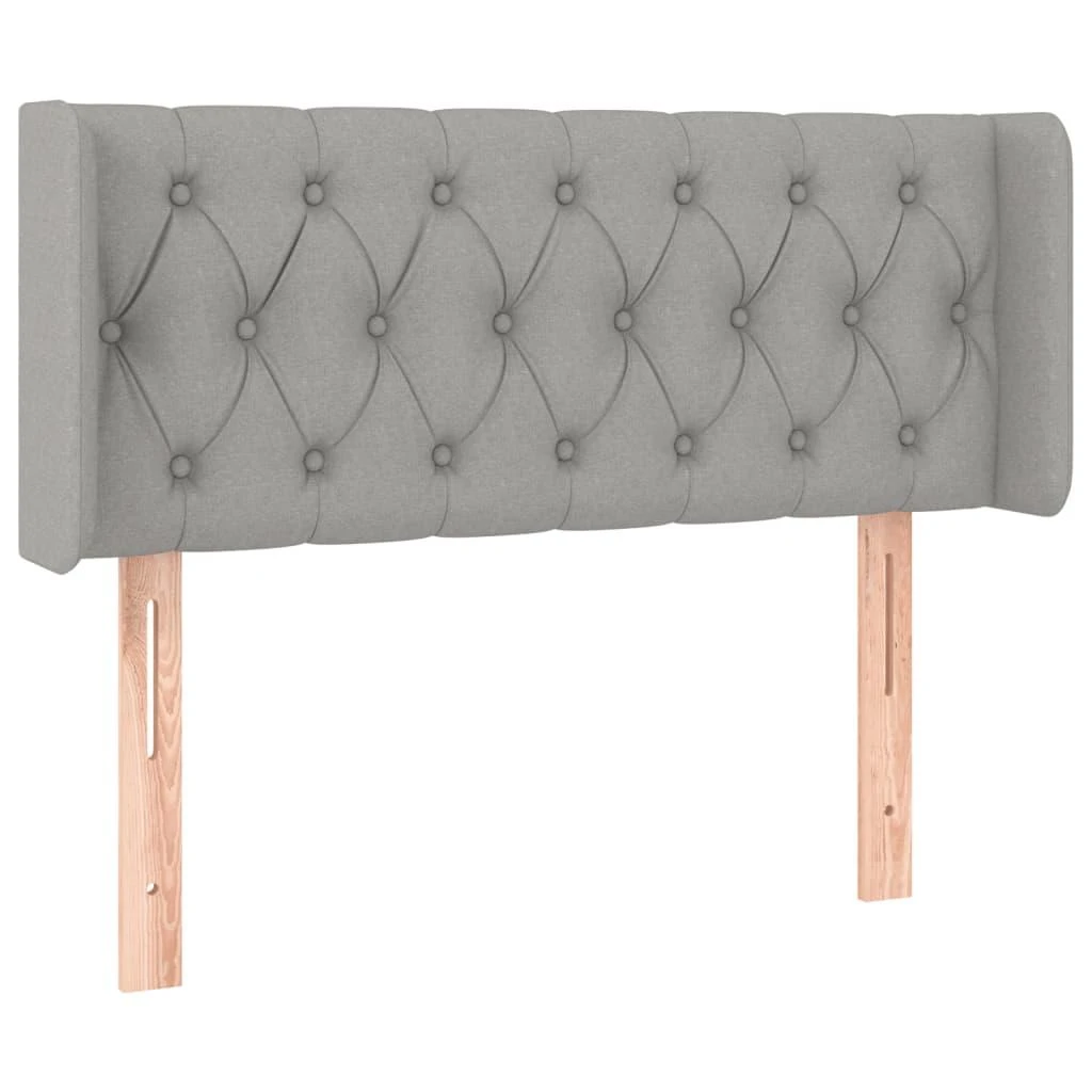 Galvūgalis su LED, šviesiai pilkas, 103x16x78/88cm, audinys