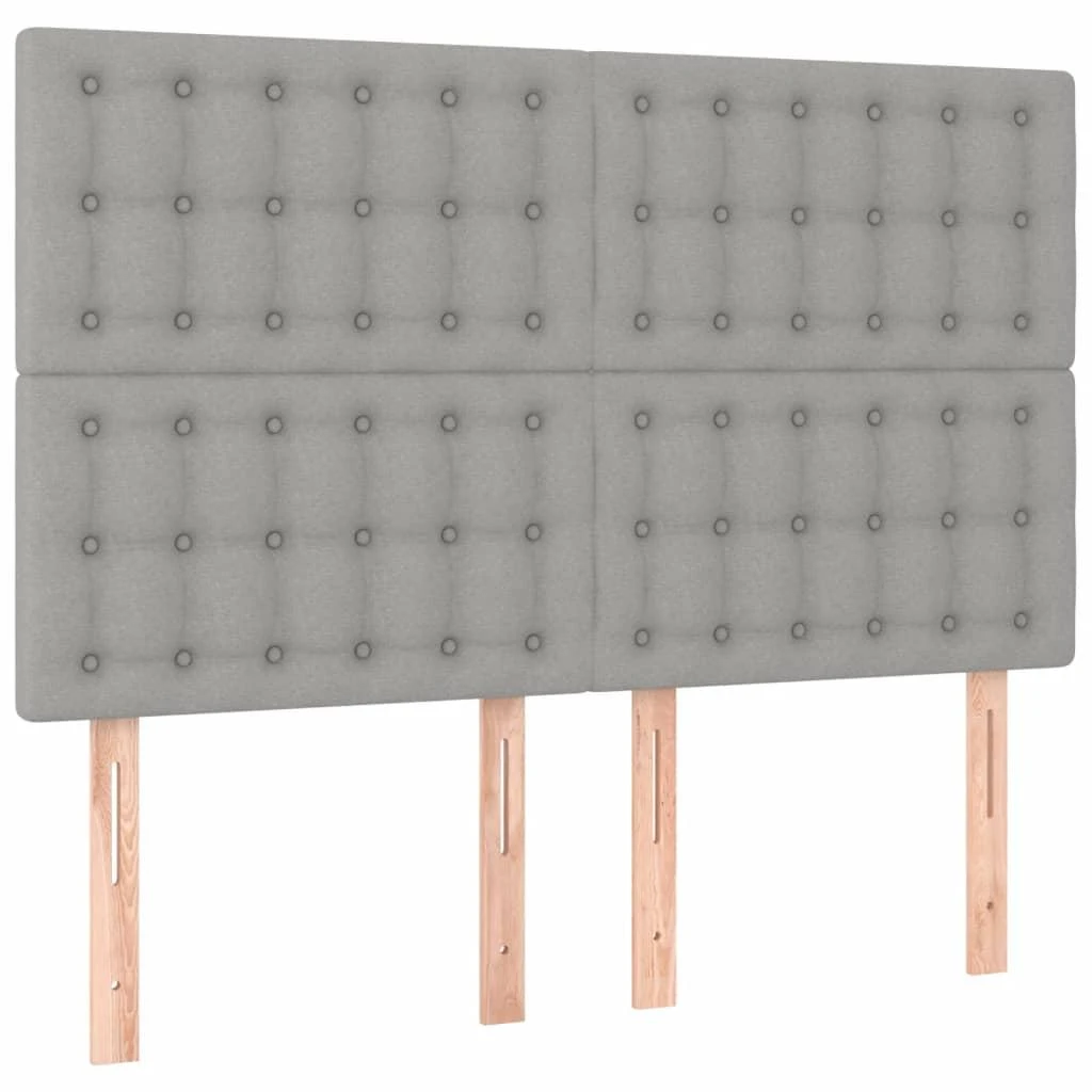 Galvūgalis su LED, šviesiai pilkas, 144x5x118/128cm, audinys