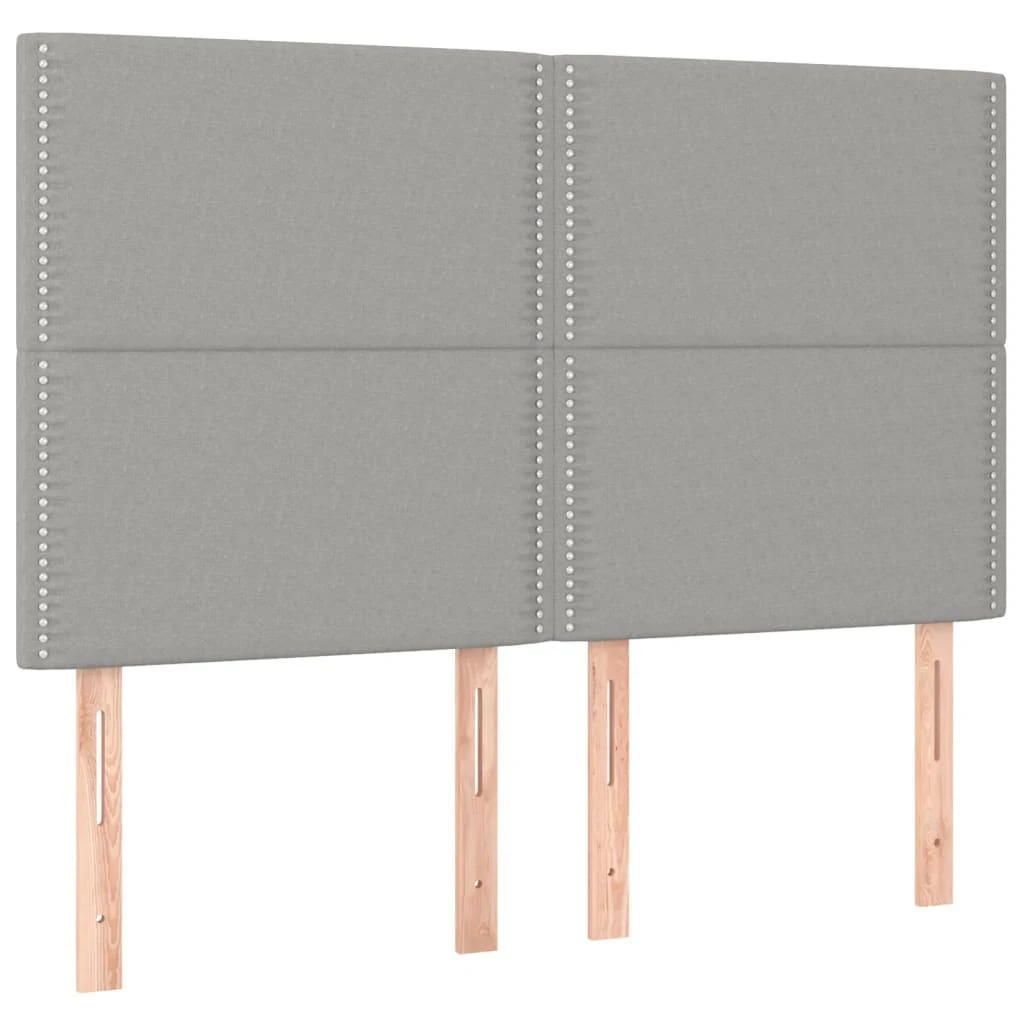 Galvūgalis su LED, šviesiai pilkas, 144x5x118/128cm, audinys