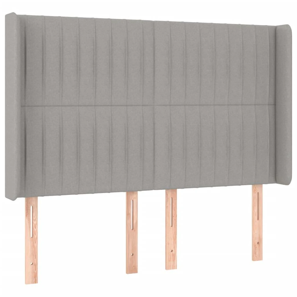 Galvūgalis su LED, šviesiai pilkas, 147x16x118/128cm, audinys