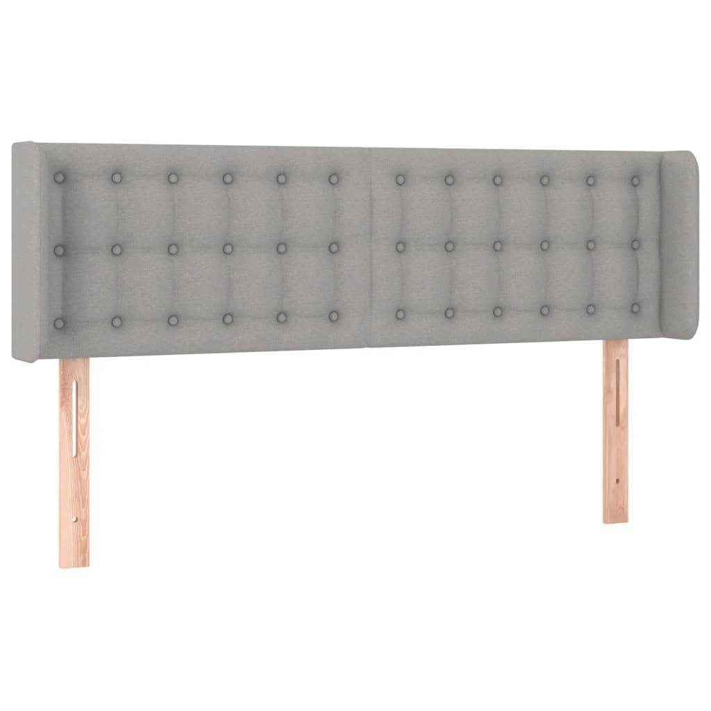 Galvūgalis su LED, šviesiai pilkas, 147x16x78/88cm, audinys