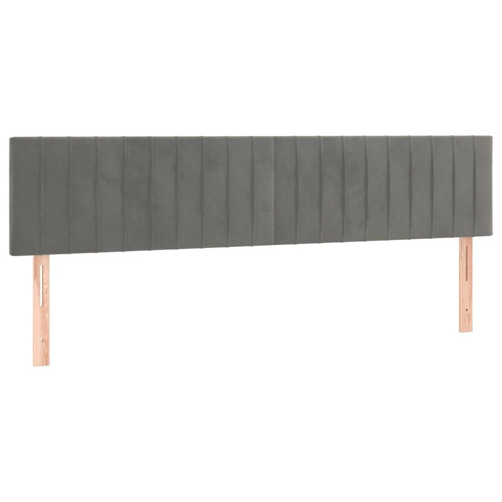 Galvūgalis su LED, šviesiai pilkas, 160x5x78/88cm, aksomas