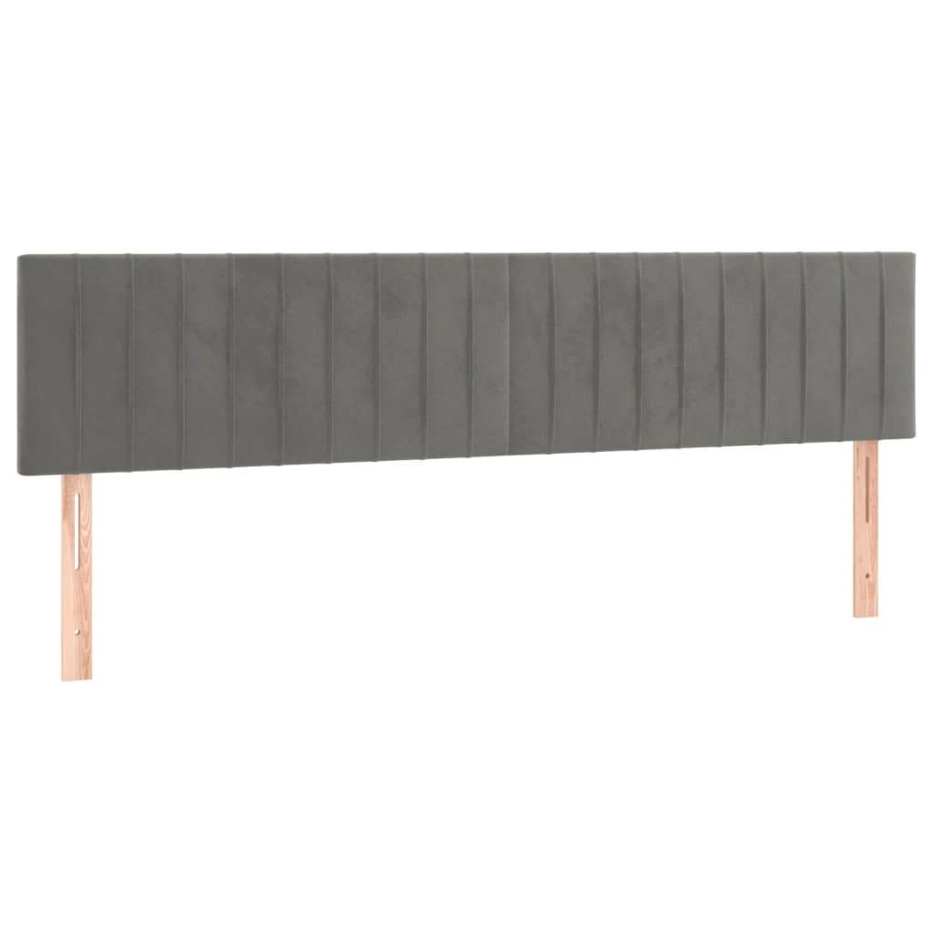 Galvūgalis su LED, šviesiai pilkas, 180x5x78/88cm, aksomas