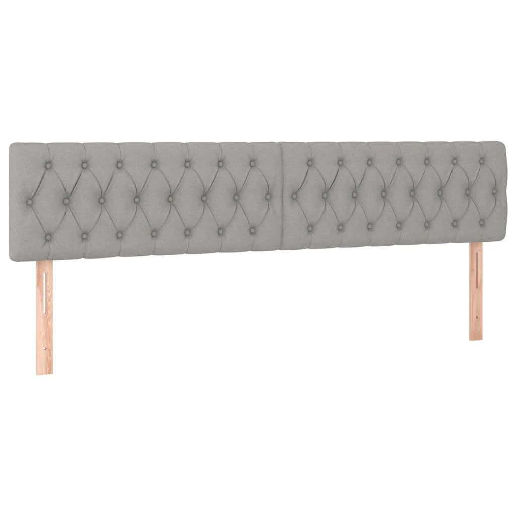 Galvūgalis su LED, šviesiai pilkas, 180x7x78/88cm, audinys