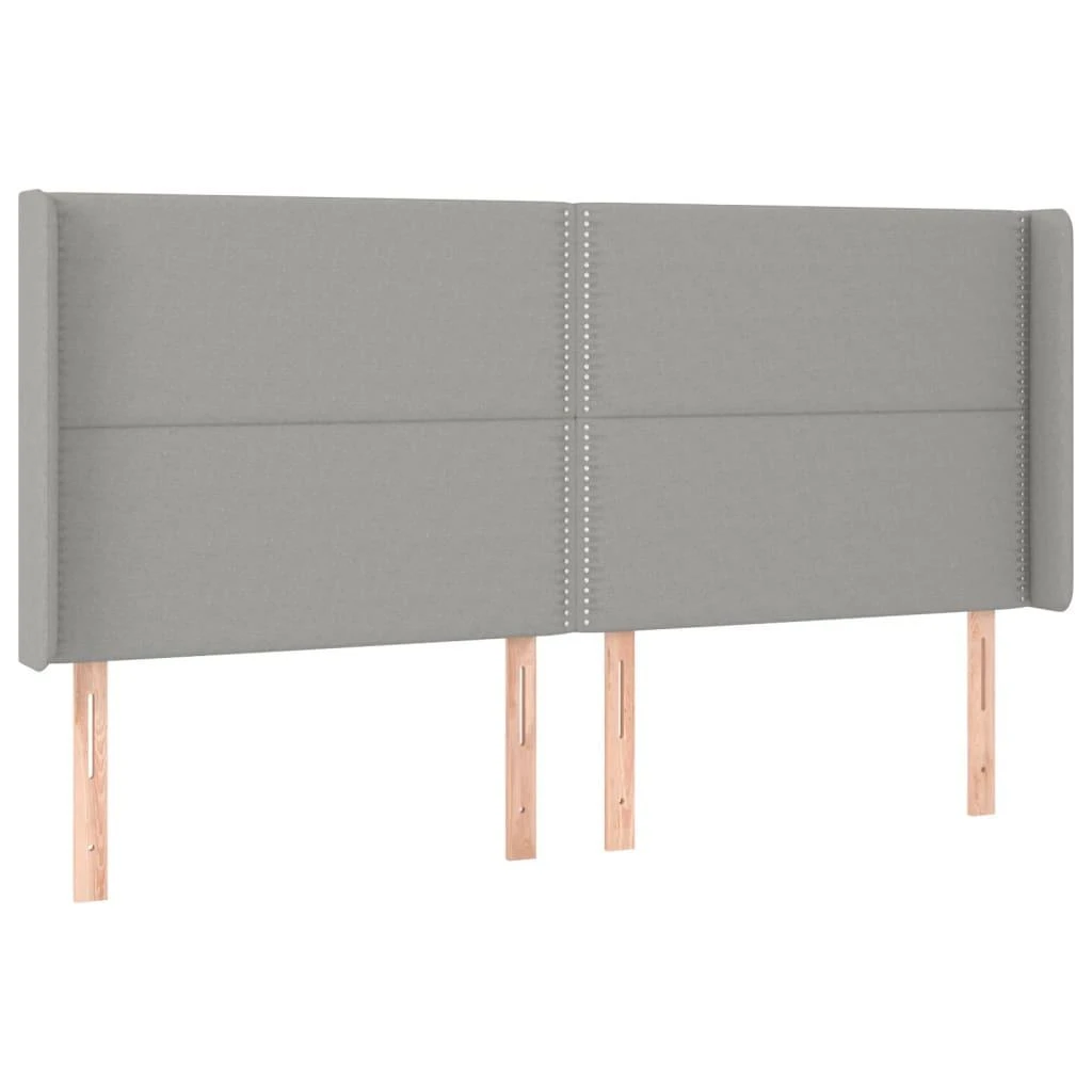 Galvūgalis su LED, šviesiai pilkas, 183x16x118/128/128cm