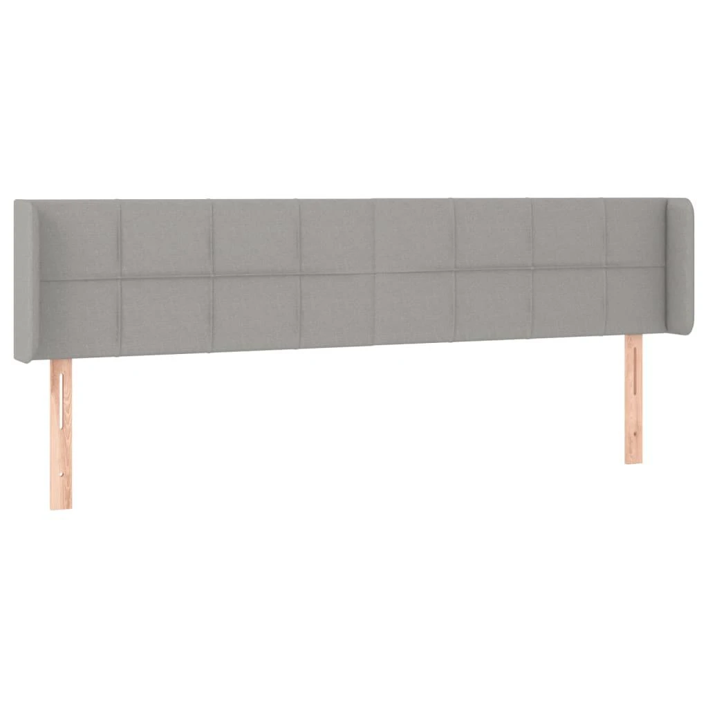 Galvūgalis su LED, šviesiai pilkas, 183x16x78/88cm, audinys