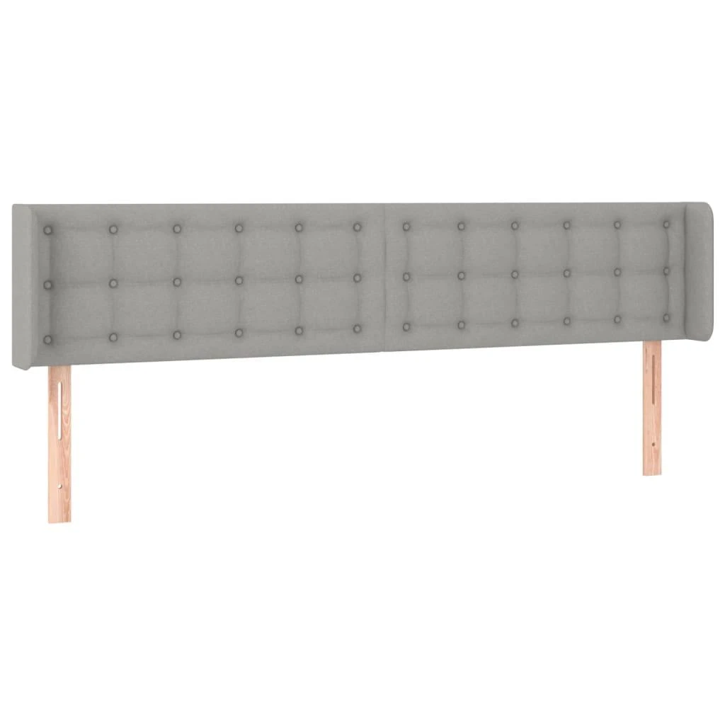 Galvūgalis su LED, šviesiai pilkas, 203x16x78/88cm, audinys