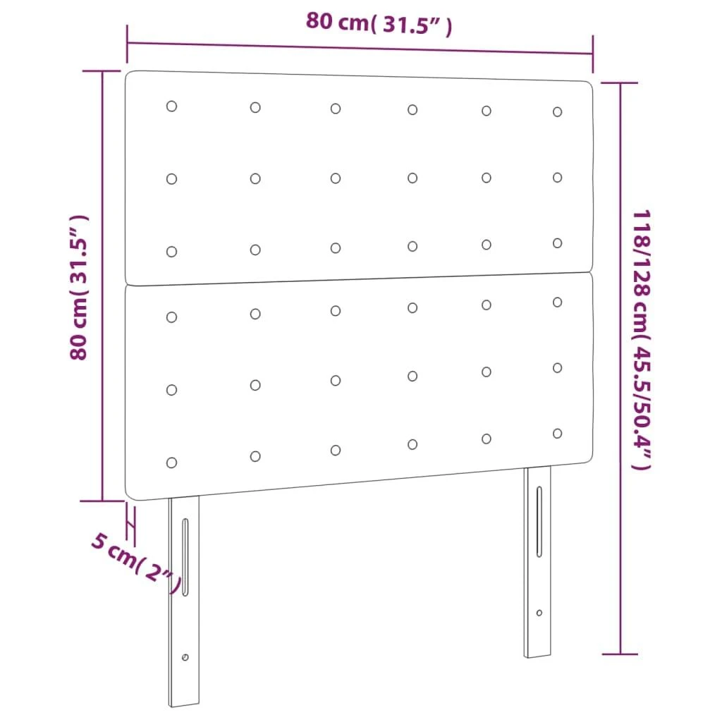 Galvūgalis su LED, šviesiai pilkas, 80x5x118/128cm, aksomas