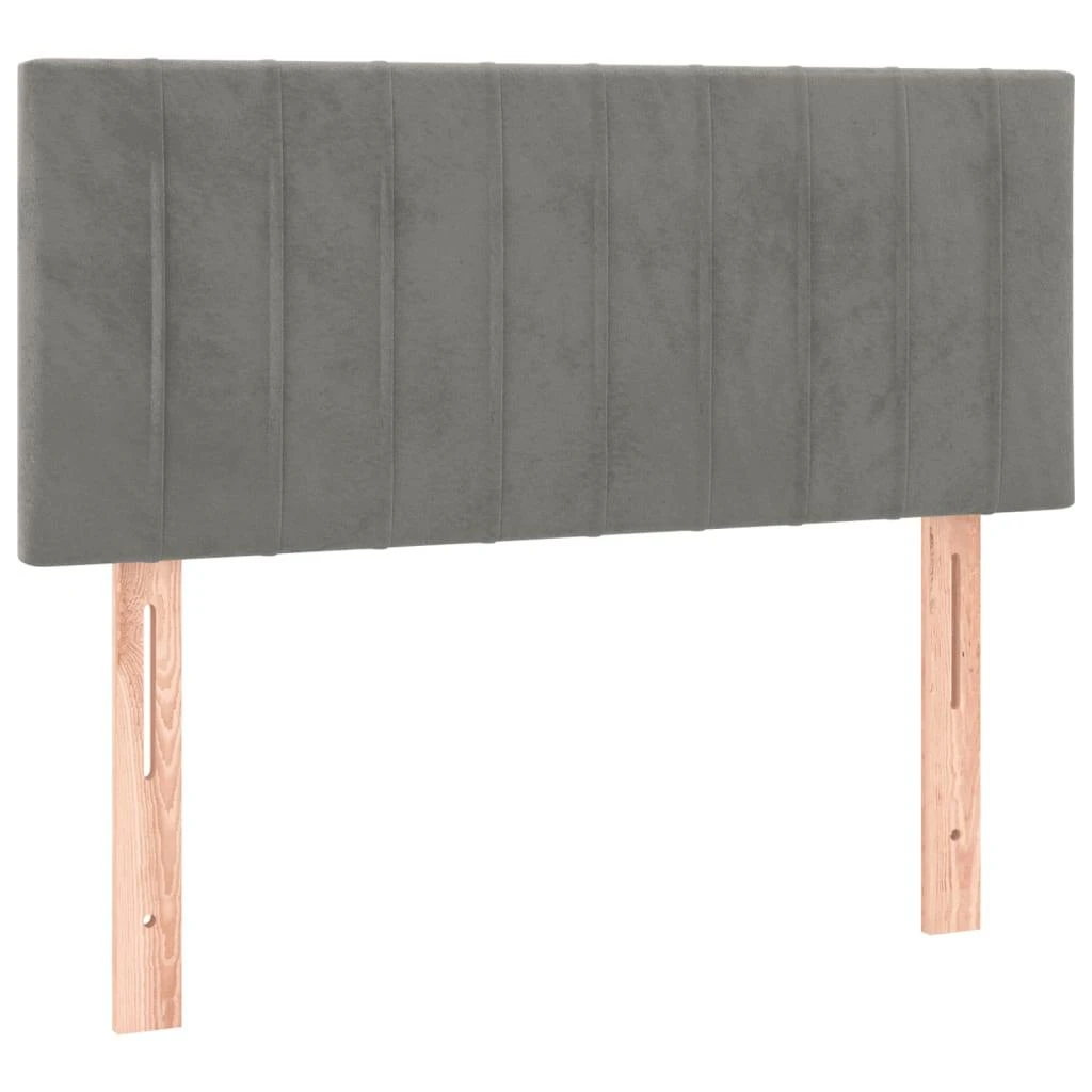 Galvūgalis su LED, šviesiai pilkas, 80x5x78/88cm, aksomas