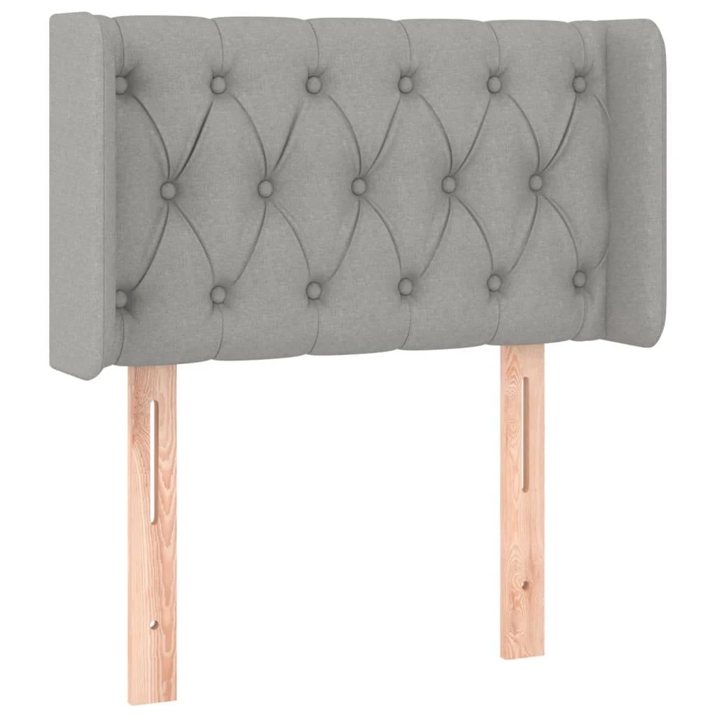 Galvūgalis su LED, šviesiai pilkas, 83x16x78/88cm, audinys