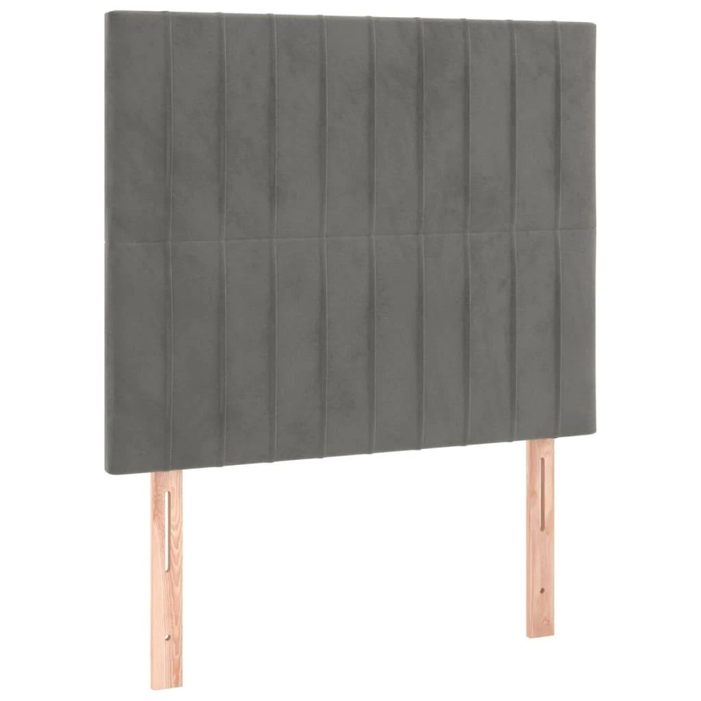 Galvūgalis su LED, šviesiai pilkas, 90x5x118/128cm, aksomas