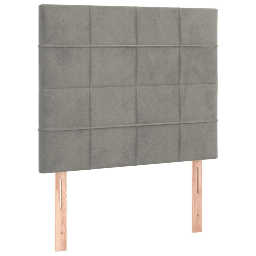 Galvūgalis su LED, šviesiai pilkas, 90x5x118/128cm, aksomas