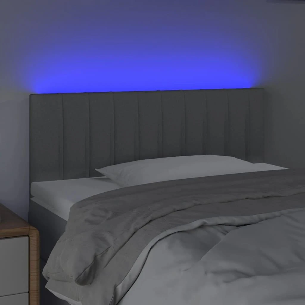 Galvūgalis su LED, šviesiai pilkas, 90x5x78/88cm, audinys
