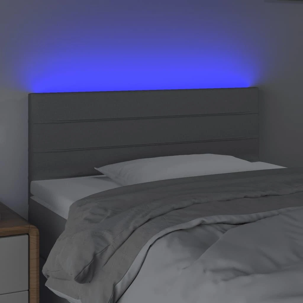 Galvūgalis su LED, šviesiai pilkas, 90x5x78/88cm, audinys