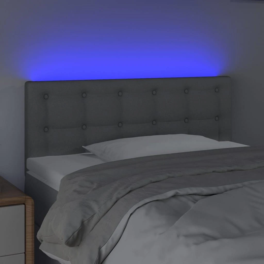 Galvūgalis su LED, šviesiai pilkas, 90x5x78/88cm, audinys