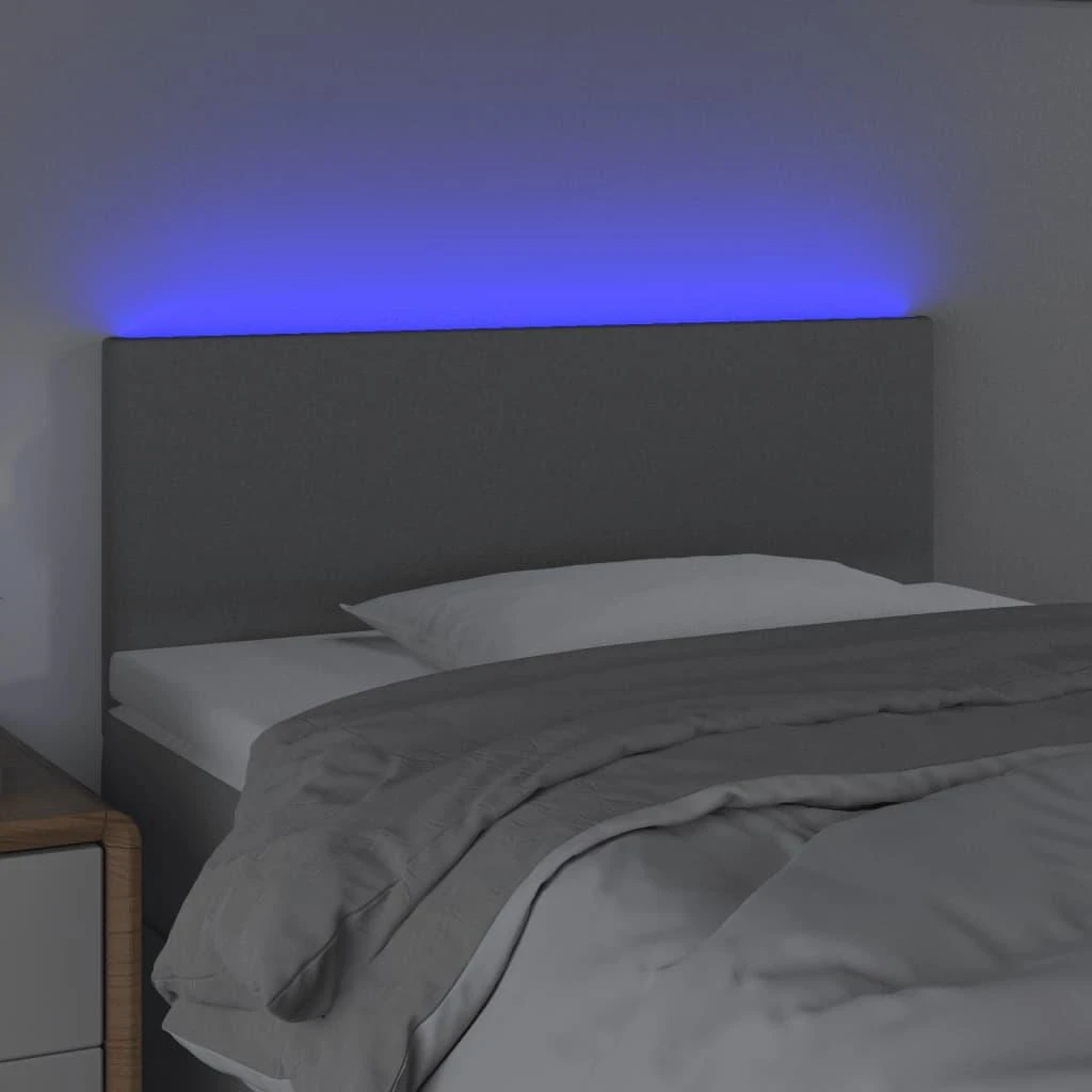 Galvūgalis su LED, šviesiai pilkas, 90x5x78/88cm, audinys