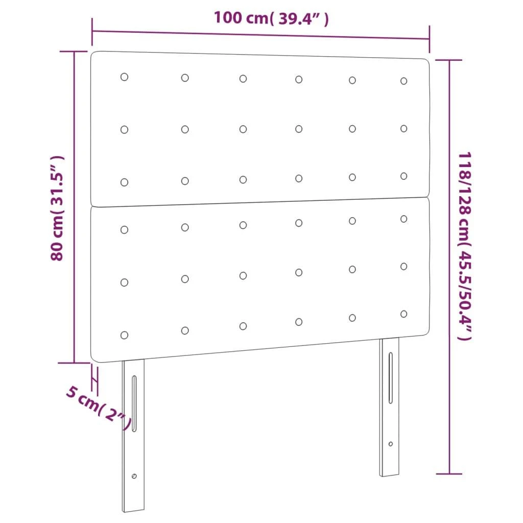 Galvūgalis su LED, tamsiai mėlynas, 100x5x118/128cm, aksomas
