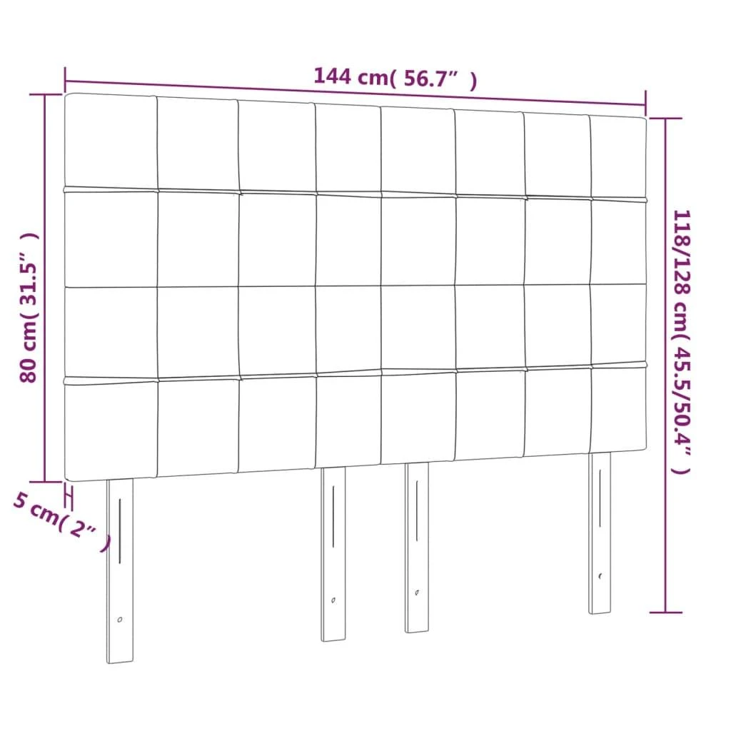 Galvūgalis su LED, tamsiai mėlynas, 144x5x118/128cm, aksomas