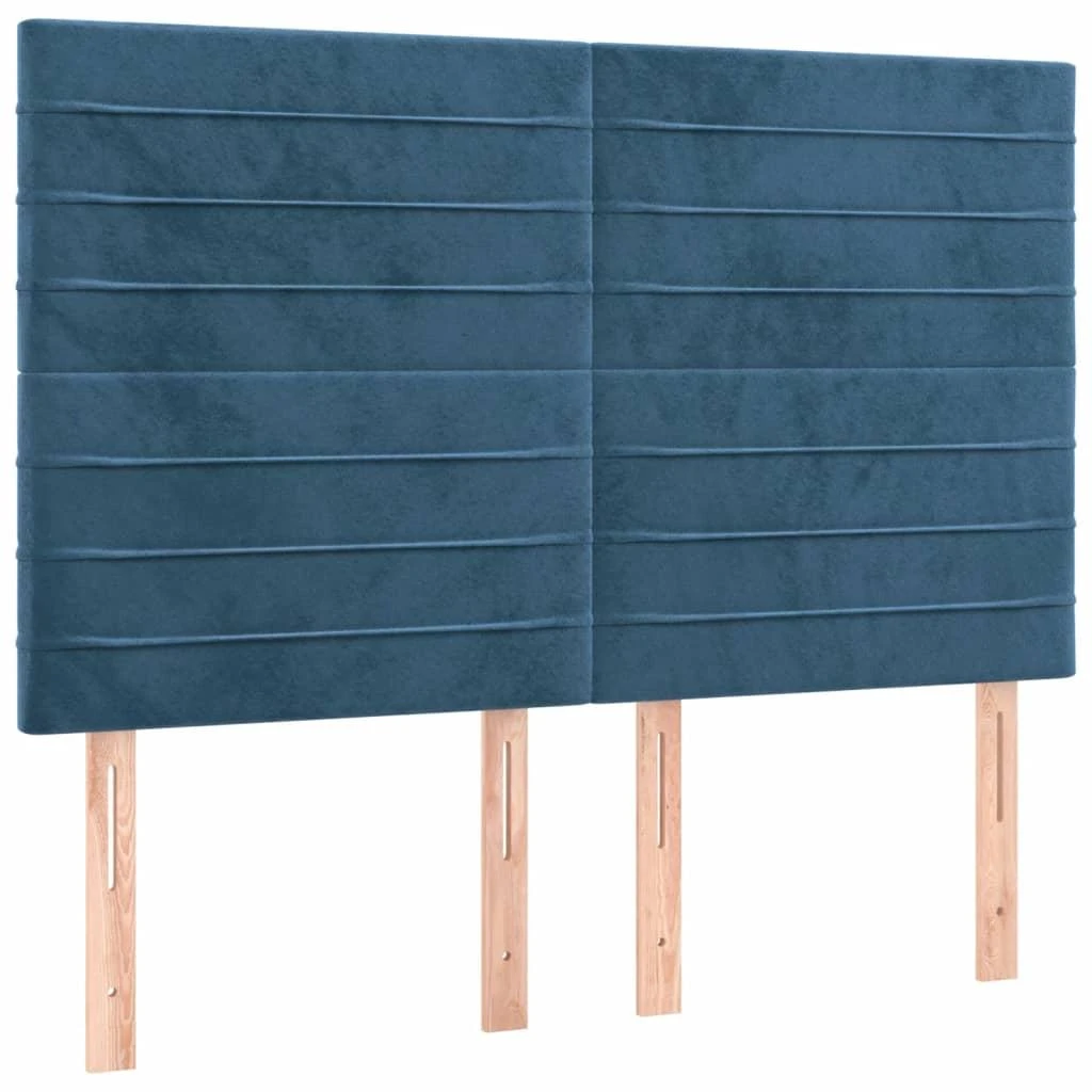 Galvūgalis su LED, tamsiai mėlynas, 144x5x118/128cm, aksomas