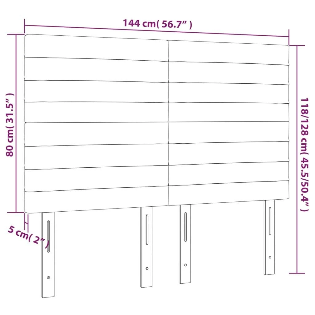 Galvūgalis su LED, tamsiai mėlynas, 144x5x118/128cm, aksomas