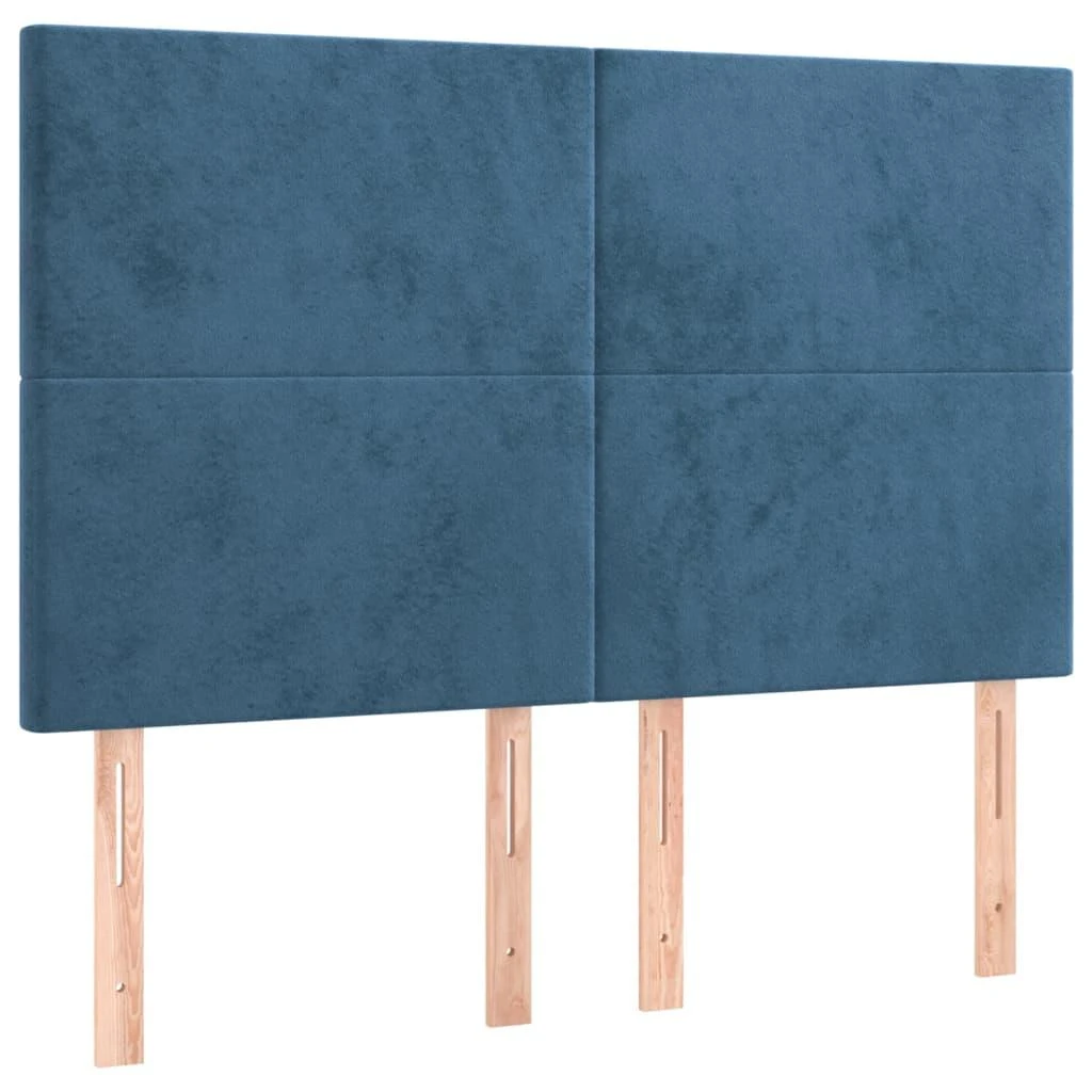 Galvūgalis su LED, tamsiai mėlynas, 144x5x118/128cm, aksomas