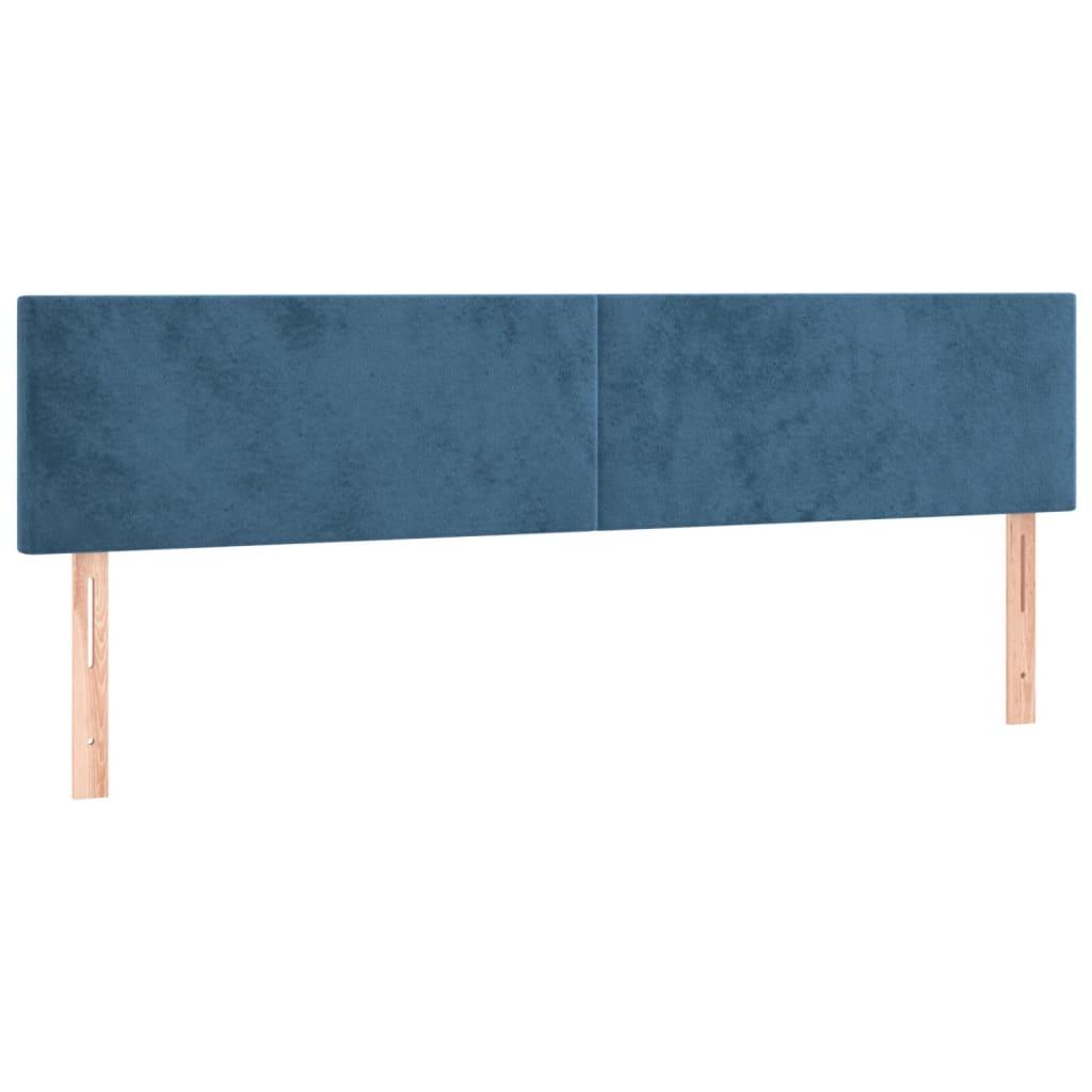 Galvūgalis su LED, tamsiai mėlynas, 160x5x78/88cm, aksomas