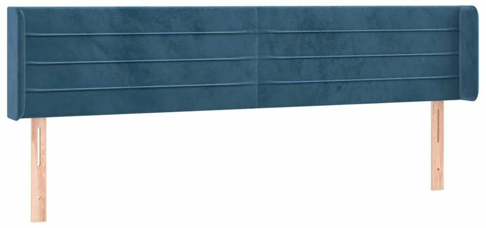 Galvūgalis su LED, tamsiai mėlynas, 163x16x78/88cm, aksomas