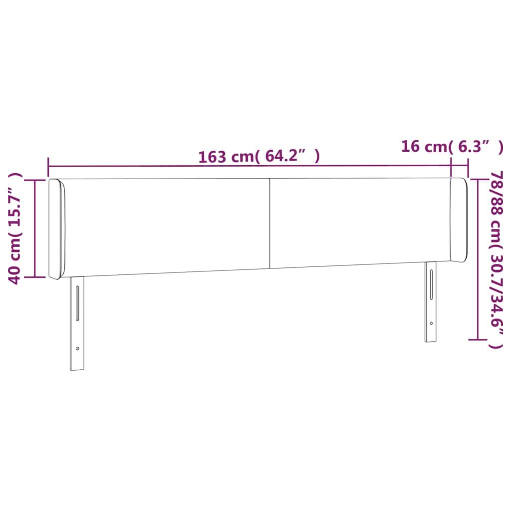 Galvūgalis su LED, tamsiai mėlynas, 163x16x78/88cm, aksomas