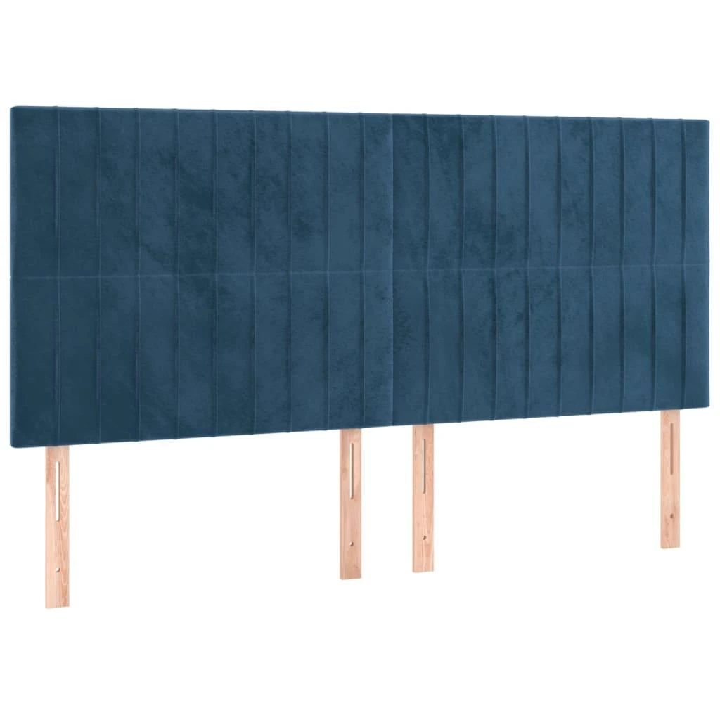 Galvūgalis su LED, tamsiai mėlynas, 200x5x118/128cm, aksomas