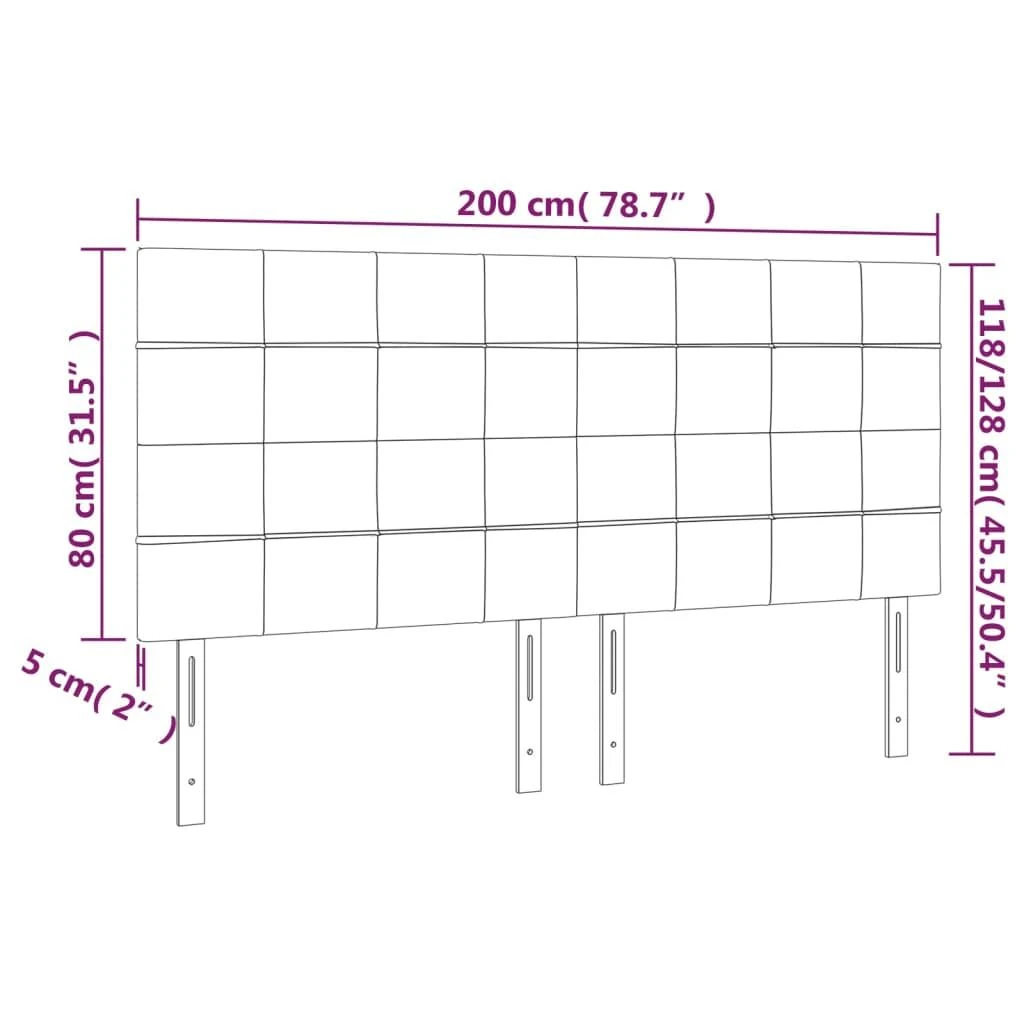 Galvūgalis su LED, tamsiai mėlynas, 200x5x118/128cm, aksomas
