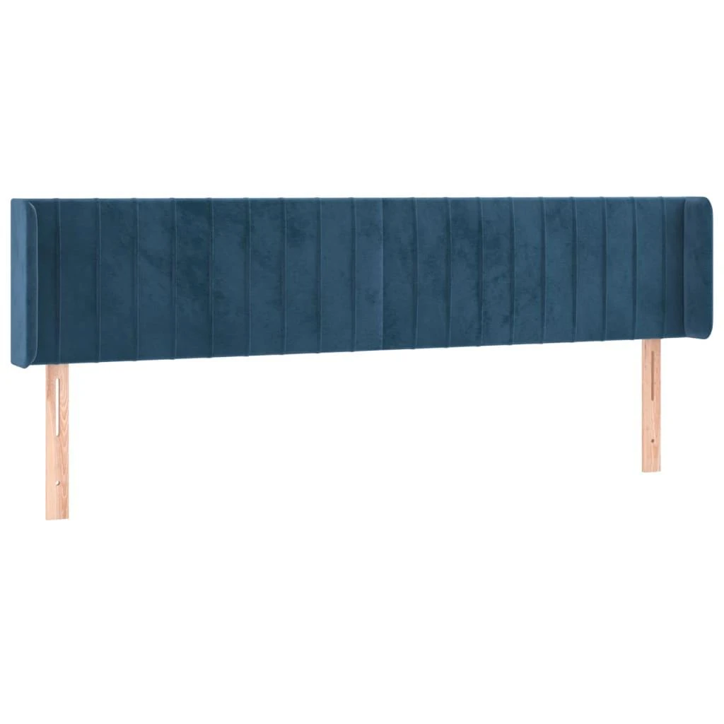 Galvūgalis su LED, tamsiai mėlynas, 203x16x78/88cm, aksomas