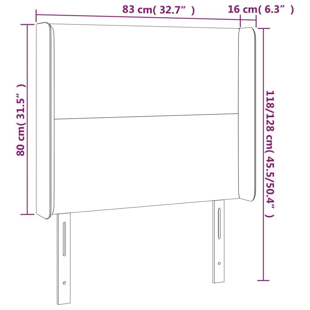 Galvūgalis su LED, tamsiai mėlynas, 83x16x118/128cm, aksomas