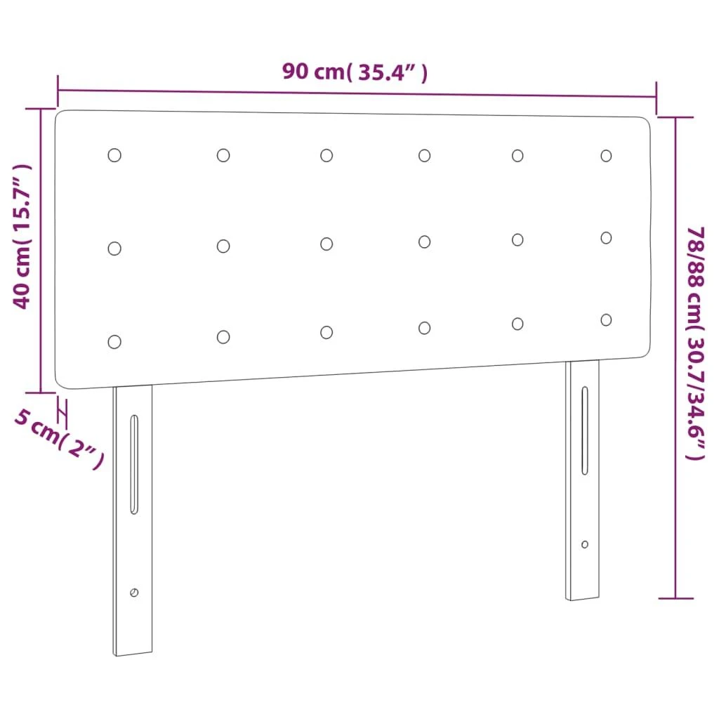 Galvūgalis su LED, tamsiai mėlynas, 90x5x78/88cm,aksomas