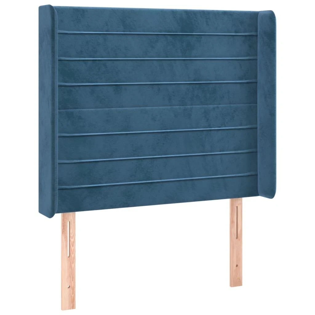 Galvūgalis su LED, tamsiai mėlynas, 93x16x118/128cm, aksomas