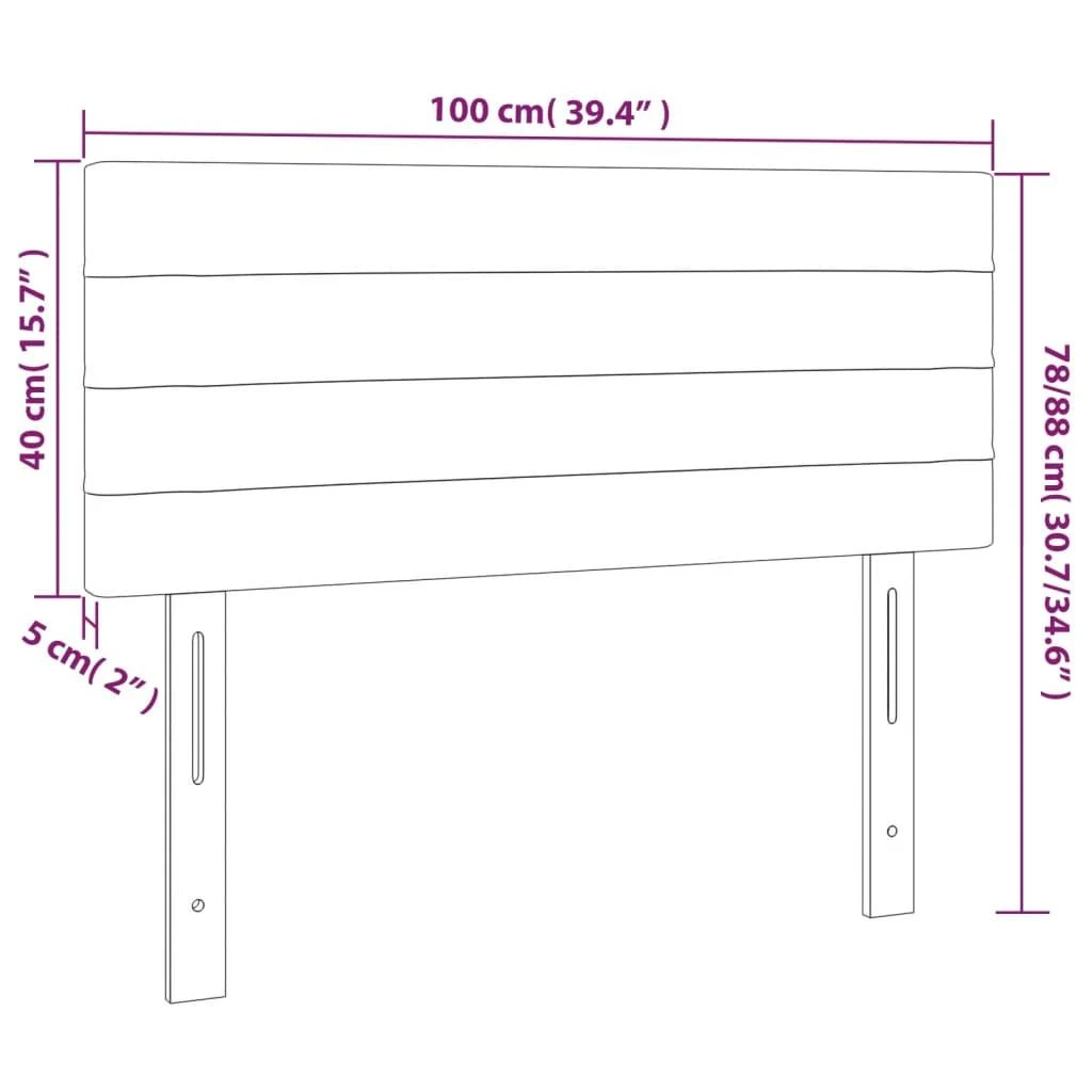 Galvūgalis su LED, tamsiai pilkas, 100x5x78/88cm, aksomas