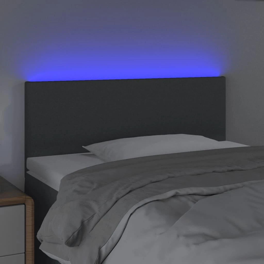 Galvūgalis su LED, tamsiai pilkas, 100x5x78/88cm, audinys