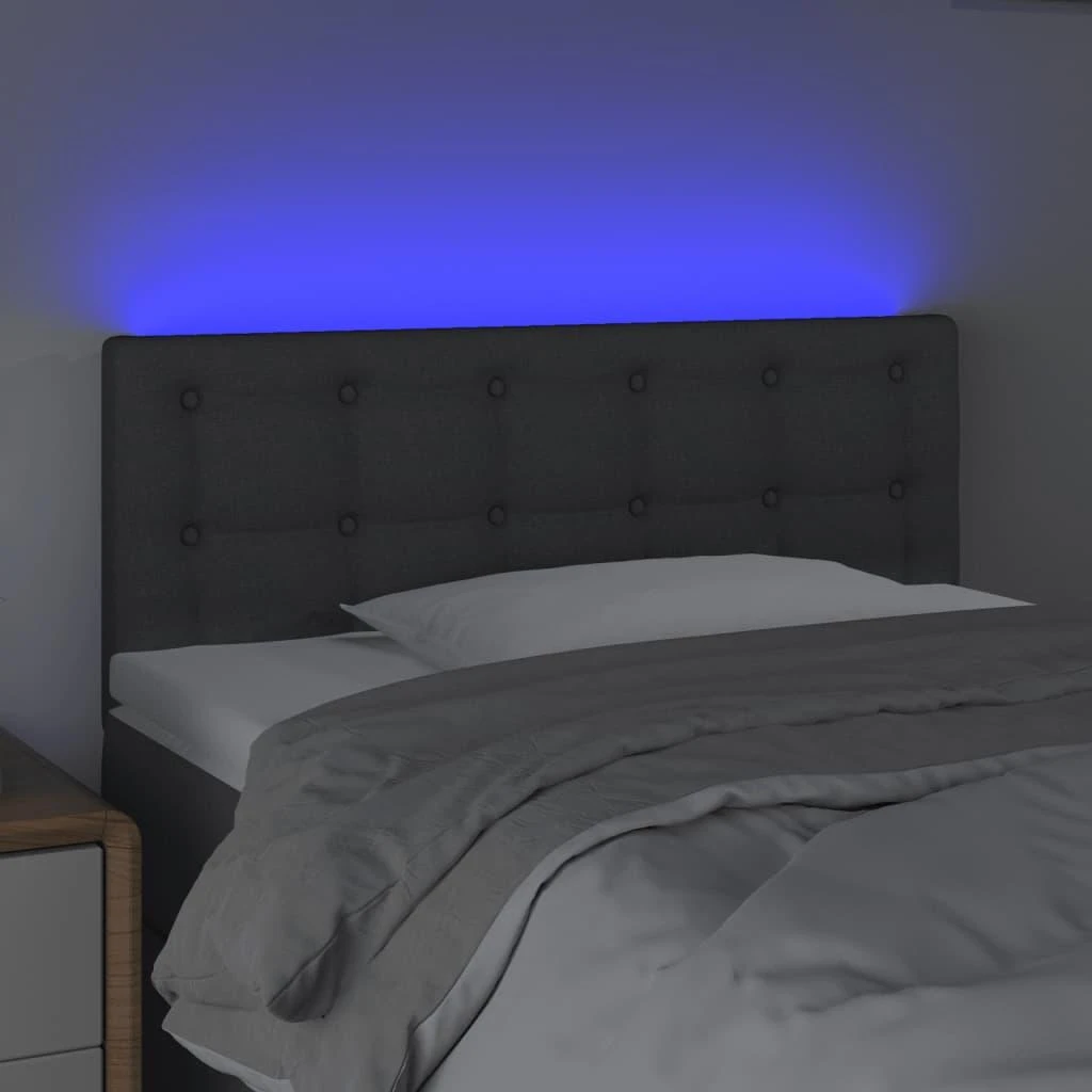 Galvūgalis su LED, tamsiai pilkas, 100x5x78/88cm, audinys