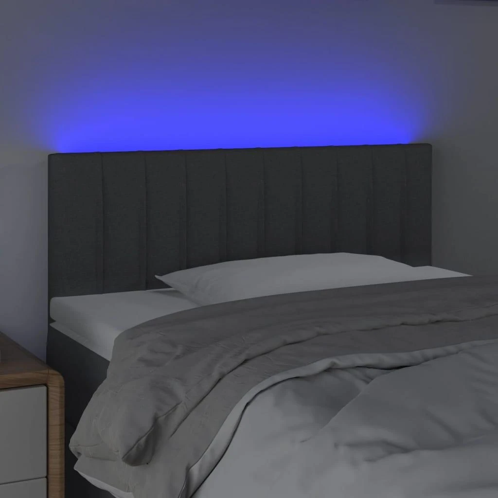 Galvūgalis su LED, tamsiai pilkas, 100x5x78/88cm, audinys