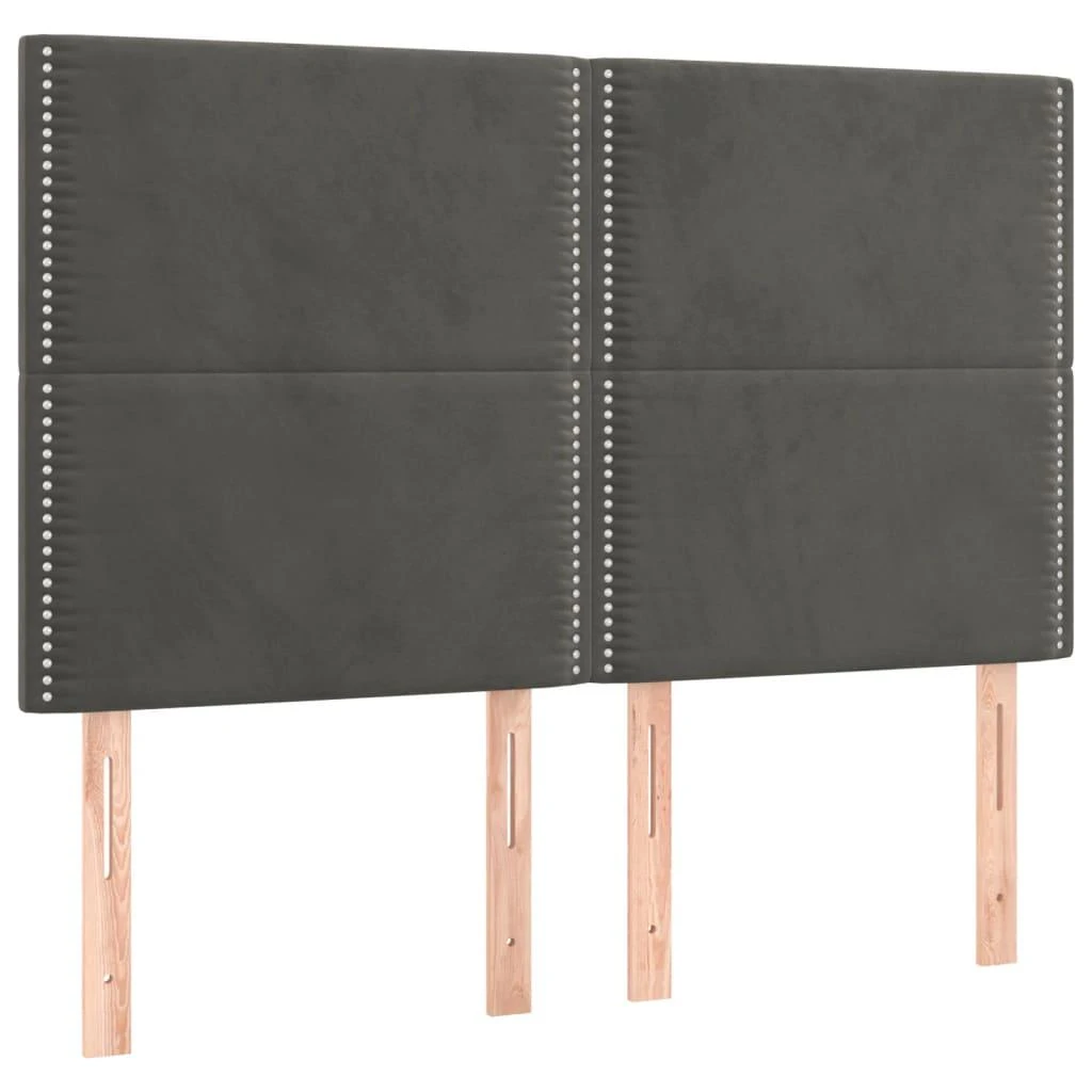 Galvūgalis su LED, tamsiai pilkas, 144x5x118/128cm, aksomas