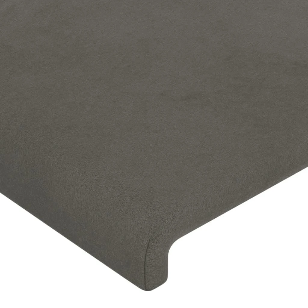 Galvūgalis su LED, tamsiai pilkas, 144x5x118/128cm, aksomas