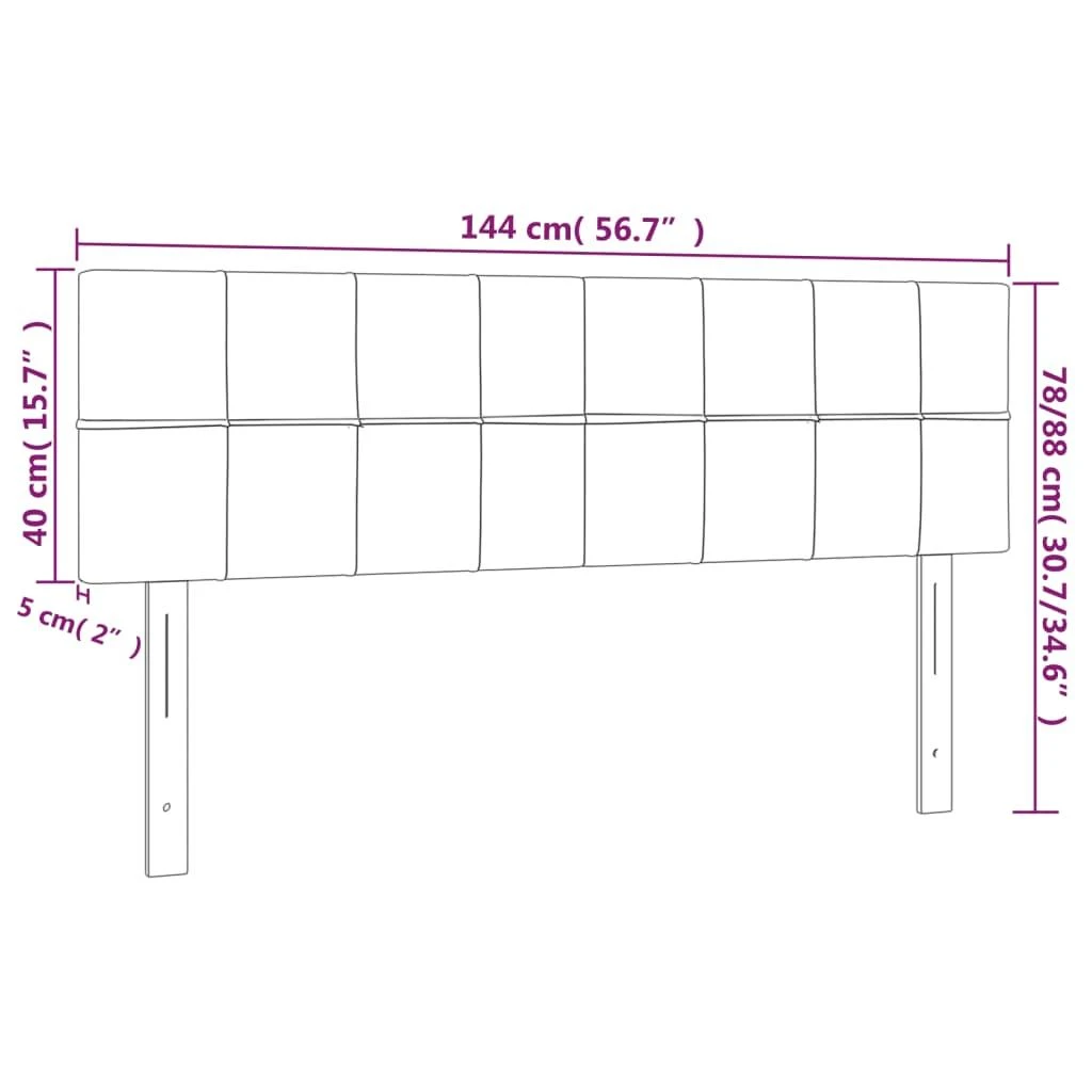 Galvūgalis su LED, tamsiai pilkas, 144x5x78/88cm, audinys