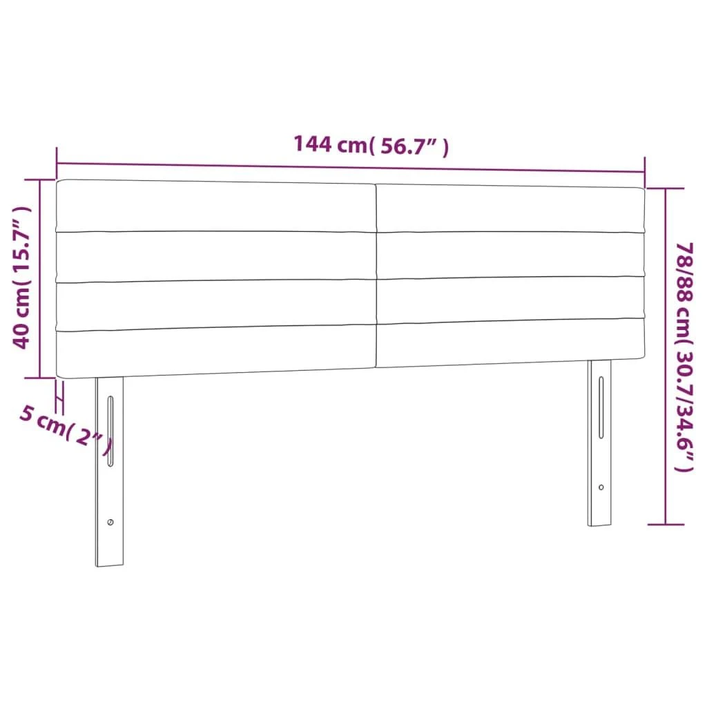Galvūgalis su LED, tamsiai pilkas, 144x5x78/88cm, aksomas