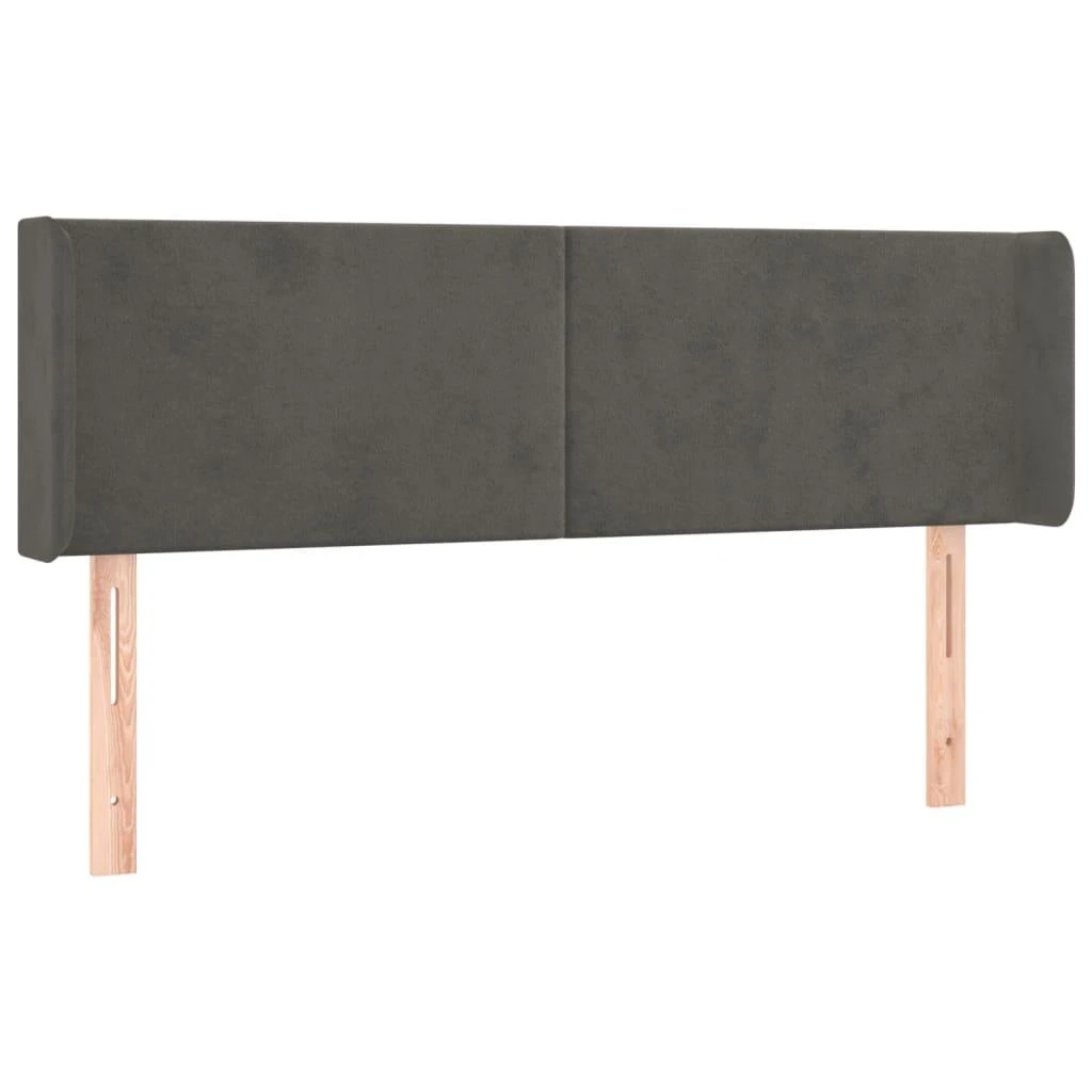 Galvūgalis su LED, tamsiai pilkas, 147x16x78/88cm, aksomas